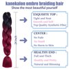 LILYKA SHOW 3 Packs 24 Inch Braiding Hair Extensions for Women Kanekalon Braiding Hair Ombre Jumbo Braiding Hair Extensions High Temperature Synthetic Braiding Hair for Twist Crochet Braids(3 Packs 24",black to wine red)