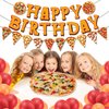 CC HOME Pizza Happy Birthday Banner, Pizza Party Decoration, Pizza Letters Theme Party Supplies Boys Girls Kids Home Classroom Baby Showers 1st Birthday Party Decorations Supplies