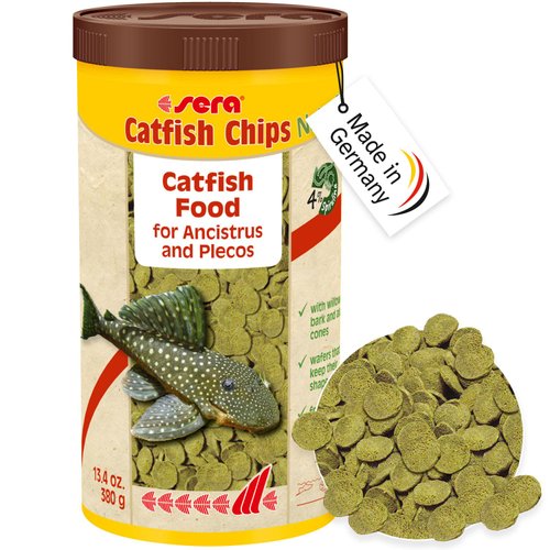sera Catfish Chips Nature 13.4 oz./0.84lbs | Premium Fish Food for Ancistrus & Plecos | High Fiber | No Dyes & Preservatives | Supports Digestion & Promotes Healthy Growth | Ideal for Bottom Feeders