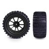 Hosim 55 * 115 mm RC Tires, All Terrain Soft Tire Mounted on 12mm Hex Wheels (Set of 4) for 1/10 RC Cars (Black Wheel hub)