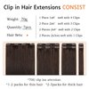 MIFIL Hair Extensions Real Human Hair Dark Brown Human Hair Extensions 16 inch 70g Hair Extensions Clip in Human Hair Straight Remy Real Hair Clip in Extensions (16inch,7pcs,70g)
