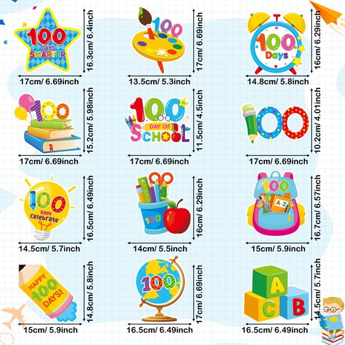 30 Pcs 100 Days of School Hanging Swirls, Colorful Happy 100th Day of School Foil Swirls Ceiling Decorations for Kids Kindergarten Preschool Primary High School Party Supplies Decor (Mixed Style)