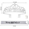 CAVETEE Birthday Crowns for Women Its My Birthday Sash and Crown for Women Birthday Crown Adult Woman Set Birthday Decorations for Party Birthday Gifts (Silver)