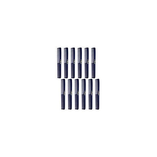 Krest Cleopatra 400 All Purpose Hair Comb. Hair Cutting Combs. Barber’s & Hairstylist Combs. Dark Blue. 12 pcs.