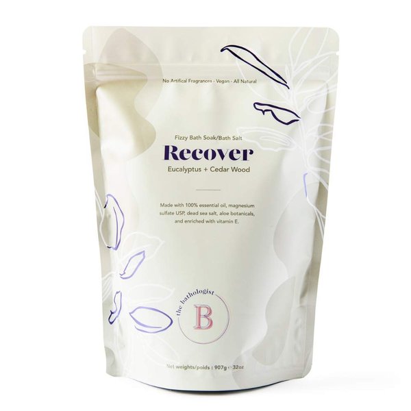 Recover Eucalyptus + Cedar Wood Vegan, All Natural, Fizzy Bath Soak 2lb Bag (Good for 10+ Baths)