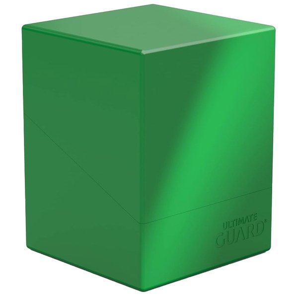 Ultimate Guard Boulder Solid 100+, Deck Case for 100 Double-Sleeved TCG Cards, Green, Secure & Durable Storage for Trading Card Games, No Transparency