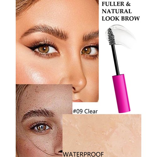 Clear Eyebrow Setting Gel-2 Pcs Transparent Thickening Brow Fix Glue,Waterproof Sweat-Proof Eye Brow Repair Liquid Brow Styling Gel,Brow Fast Sculpt Lift Glue,Long Lasting Brow Makeup for Women-Set 09