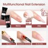 ROSALIND Clear Nude Pink Acrylic Poly Extension Gel, 2 PCS 60ml Clear Poly Nail Gel kit Nail Builder for Clear Nail Art Decoration, Nail Thickening Poly Nail Gel Tube Easy to DIY Use Need UV Lamp