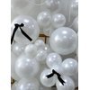 Mythlty 185pcs Double Stuffed Pearl White Balloons Garland Arch Kit with Fake Pearls, Different Sizes 18|12|10|5 Inch White Pearl Balloons for White Themed Party Decorations (Pearl White Beads)