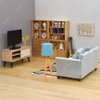 iLAND Dollhouse Couch, Modern Dollhouse Furniture on 1/12 Scale, Miniature Sofa for Dollhouse Living Room (Light Sky Blue Velvet)