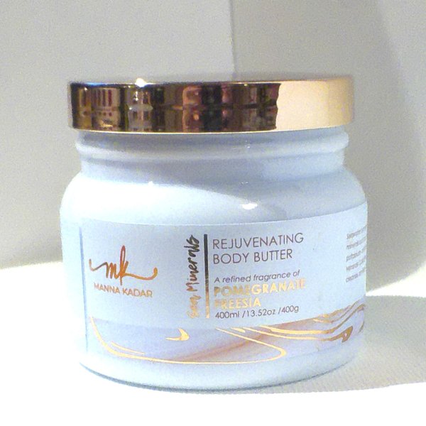 Manna Kadar Sea Minerals Rejuvenating Body Butter, Pomegranate Freesia Scent