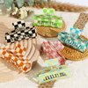 6 Pack Checkered Hair Claw Clips,3.1", Multicolored Square Medium Hair Clips, Non-Slip Claw Clips Hair Styling Accessories with Strong Hold for Women Girls Long Short Thin Hair