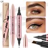 Q710 2in1pen,4-Tip Brow pen&Eyeliner,Dcuble-ended design,wild eyebrow makeup,microblading eyebrow pen,waterproof,Soft nib,With one smooth stroke (4#Black)