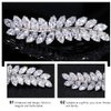 Beaupretty Rhinestone Hair Clips Crystal Leaf Hair Clip Diamond Hair Barrettes Hair Bang Clamp Decorative Alligator Hair Pins For Women Weddings Bridal Hair Accessories Silver