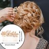 6 PCS Leaf Hair Side Combs Gold Rhinestone Hair Comb Clips with Teeth Wedding Headpiece Hair Accessories for Women, Girls, Bride, Bridesmaid(Gold)