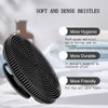 INNERNEED Food-grade Soft Silicone Body Scrubber Shower Brush Handheld Cleansing Skin Brush, Gentle Exfoliating and Lather Well (Black+Gray)