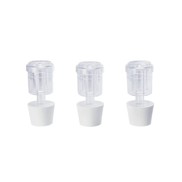 North Mountain Supply 2-Piece Airlocks with #6.5 Rubber Stoppers for Fermentation - Airlocks for Wine Making, Brewing Beer, and Fermenting Foods - 3 Pack