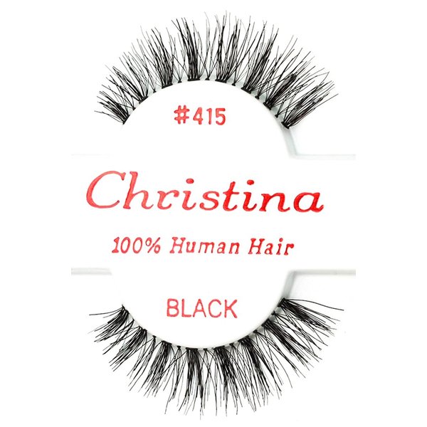 12X Eyelashes - #415 Christina 100% Human Hair Fake Eyelashes