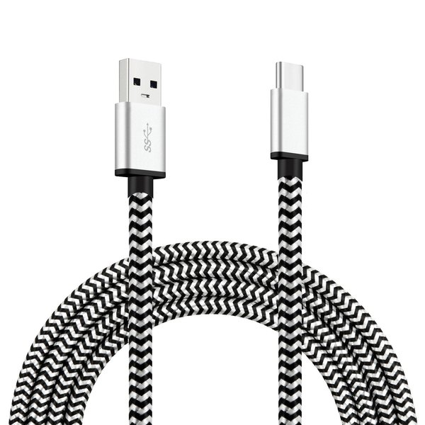 Cell-Stuff Black Braided 3 FT Charging Cable for Orbic Wonder and Similar Micro USB Compatible Cell Phones