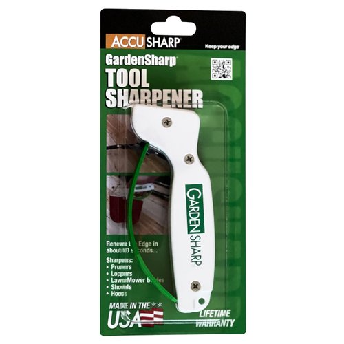 AccuSharp Garden Tool Sharpener, Diamond-Honed Tungsten Carbide Blades, Restores, Repairs, Sharpens & Hones Lawnmower Blades, Secateurs, Limb Loppers, Hoes, Shovels, and Scythes