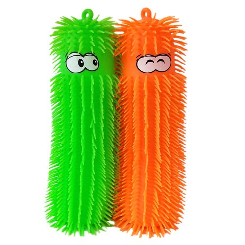 2pcs Caterpillar Puffer Toys Puffer Worms Light up Puffer Ball Sensory Squeeze Ball Gifts for Kids Adults New Year Birthday Party Favors ( Random Color )