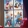 Christmas Window Clings, Snowman Snowflake Ornaments Glitter Window Decals, Double-Side Removable Glitter Stickers for Home Party Supplies