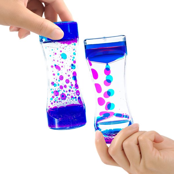 OCTTN Liquid Motion Bubbler Timer Sensory Toys for Relaxation, 1 Pack Water Motion Timer Fidget Toy Anxiety Toys for All Age, drip Oil Motion Bubble Sensory Play for Office Home Table Decoration