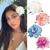 4Pcs Hawaiian Flower Hair Clips for Women,Rose Hair Clips Hair Barrettes 3.5 Inch Artificial Flower Clips,Hair Accessoriesfor Vacation Beach Party, Boho Clips Hairpin for Girls Wedding