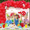 55 Pieces Mushroom Decorations, Include Mushroom Banner, Red and White Dot Garland Arch Kit, Mushroom Shape Foil Balloons, Mushroom Themed Party Supplies for Kids Girls