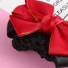 Minkissy 2Pcs Bowknot Hair Snoods Hair Bun Cover Hair Clip Net Snood Hairnet Tuck Net Occupational Hair Fixator for Dancing Class Work Daily (Red)
