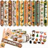 Cherisnowy 48 PCS Hunting Party Favors 24PCS Tattoos Sticker 24PCS Slap Bracelets Wristbands Perfect for Themed Birthday Baby Showers or Classroom Rewards Ideal Decor and Gifts for Girls and Boys