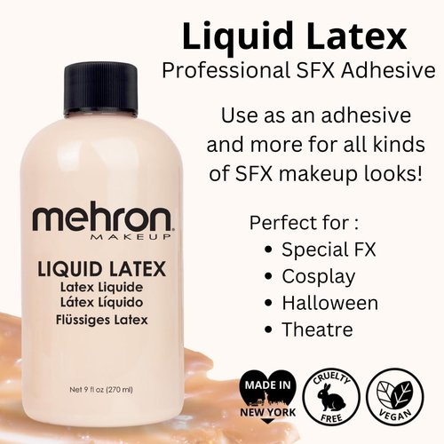 Mehron Makeup Liquid Latex for special effects| halloween| movies, Light Flesh - 9 ounce
