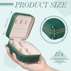 Yinkin 12 Pcs Mini Travel Jewelry Case Bridesmaid Proposal Gift Boxes Small Jewelry Organizer PU Leather Earring Organizer Box Bulk Travel Accessories Portable Travel Jewelry Holder (Green)