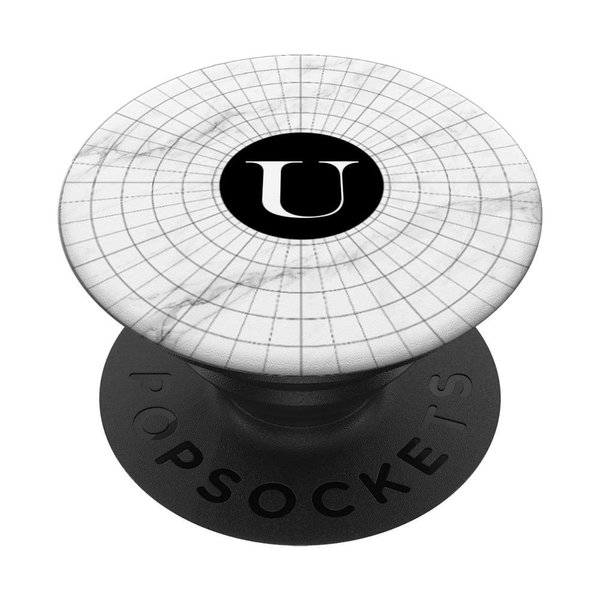 Cell Phone Pop Out Holder,White and Black Spiderweb Letter U PopSockets Grip and Stand for Phones and Tablets