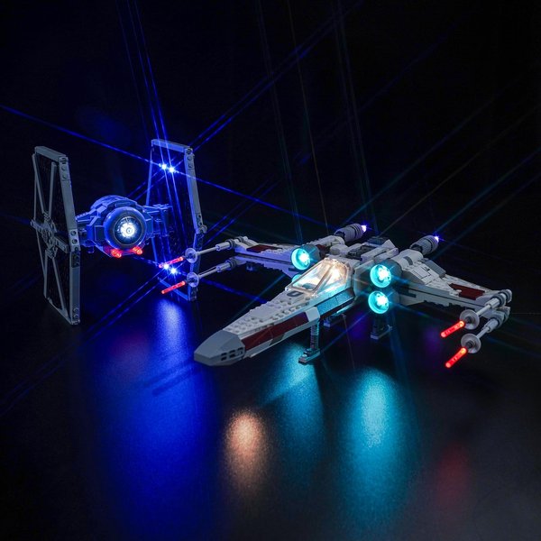 LocoLee LED Light Kit Compatible with Lego TIE Fighter & X-Wing Mash-up 75393 (No Models Only Light) Creative Lighting Set Accessories Compatible with Lego 75393 Set (Light Control Version)