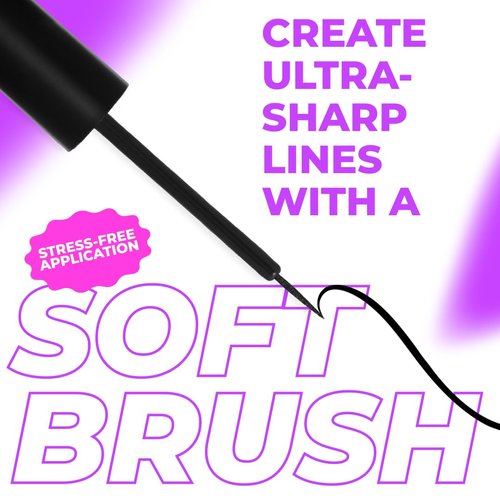 Lamel Liquid Eyeliner №401 - Long-Lasting Eyeliner with Soft Brush - 4ml | Neat and Easy Application for All-Day Color Saturation