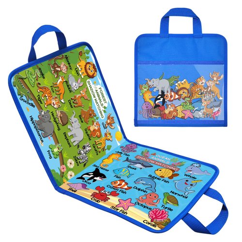 Grekos Felt Board Story Set, Shadow Matching for 33 Cards,Montessori Animals Match,Animal Match Game,Reusable Forest and Ocean Animal Shadow Matching Felt for 3+ Year Old Toddler