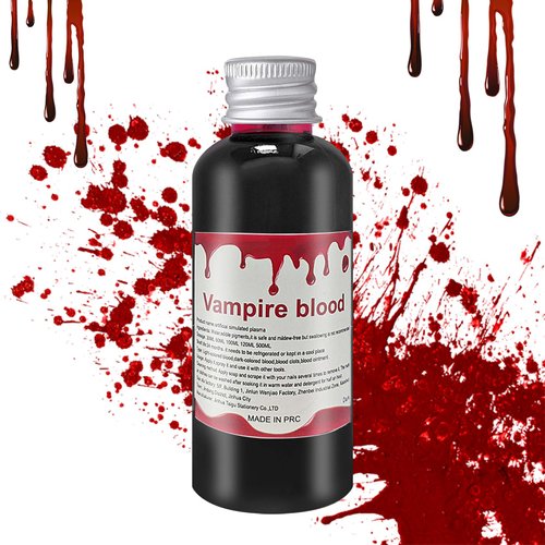 Fake Liquid Blood Washable,Realistic Halloween Zombie Vampire Fake Blood Makeup for Clothes Cosplay Bride Theater Monster SFX Makeup Dress Up