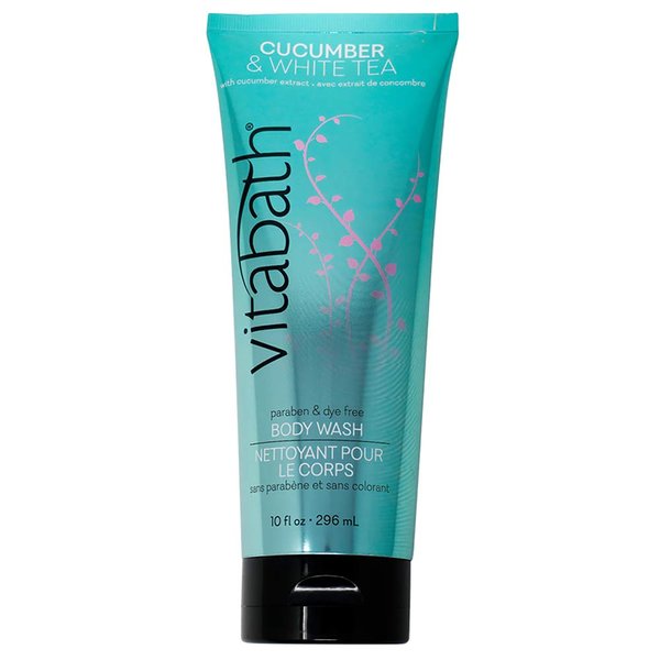 Vitabath Cucumber & White Tea Body Wash Moisturizing Bath & Shower Cleanser & Skincare Radiant Detox & Restore Nourishing Body Polish - Cruelty-Free, Paraben-Free - 12 oz