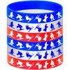 24PCS Skiing Themed Rubber Bracelets Sport Slicone Wristbands Snowboard/Skier Party Supplies Birthday Baby Shower Party Favors