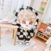 niannyyhouse Plaid Coat Fur Jeans 2-Piece Set 7.8in（20cm） Plush Doll Clothes Accessories (A-1)
