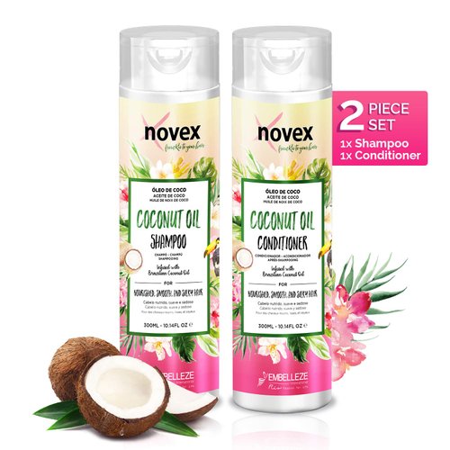 Novex Shampoo 10.1oz + Conditioner 10.1oz Set (Coconut Oil)
