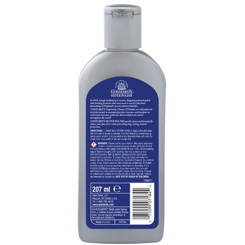 Goddard's Silver Polish Sterling Silver Cleaner for Dinnerware, Silverware, Instant Sterling Silver Jewelry Cleaner to Shine, Protect & Clean, All-in-One Tarnish Remover Solution for Silver, 7 oz