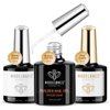 modelones 3 Pcs Builder Nail Gel with No Wipe Gel Base and Top Coat - Shine Finish and Long Lasting, Clear Builder Nail Kit for Nail Thickening Apex Building, LED Nail Lamp Cured Hard Gel