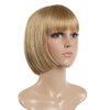 SYXLCYGG Bob Wig Short Blonde Wigs Flame Retardant 10" Straight Womens Synthetic Hair Wig With Bangs Girl Cosplay Party White Women Daily(Free Wig Cap)