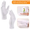 Selizo 6 Pairs 100% White Cotton Gloves for Eczema, Moisturizing Gloves for Dry Hands Overnight Women, Moisture Sleeping Spa Lotion Hand Cream Gloves for Eczema Dry Cracked Hands Sensitive Skin