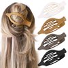 Flat Hair Clips for Women, 4pcs Curved Side Slid Claw Clips for Thick Thin Hair, Strong Hold Alligator Hair Clips No Slip Grip Matte Neutral Hair Accessories for Women Girls
