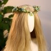 MOSTORY Woodland Butterfly Flower Crown - Handmade Fairy Headpiece Elf Circlet Forest Tiara for Women Girls Spring Wedding Renaissance Party Gold Green