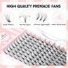 NATUHANA Premade Fans Eyelash Extension 8D Short Stem 0.07mm C Curl 9-15mm Mixed Tray Russian Volume Lash Pre made Fan False Lashes Short Root Lash Supplies Lash Extensions (9-15 MIX, 8D black;0.07 C)