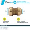 SharkBite 1 Inch CTS x 1 Inch PVC Transition Coupling, Push to Connect Brass Plumbing Fitting, PEX Pipe, Copper, CPVC, PE-RT, HDPE, UIP4020A